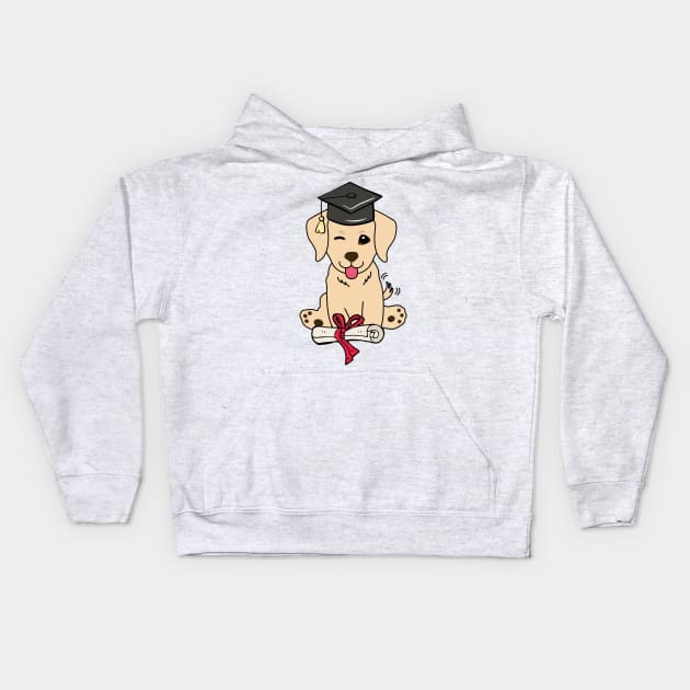 Funny dog is graduating Kids Hoodie by Pet Station